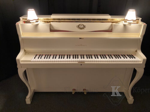 Klavier schimmel 108 chippendale weiß kaufen im Klavierhaus Köpenick